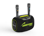 Worryfree Gadgets Party Box Wireless Bluetooth Portable Speaker with 2 Mics & Tripod, Water Resistant, Black (WPB2-BLK)