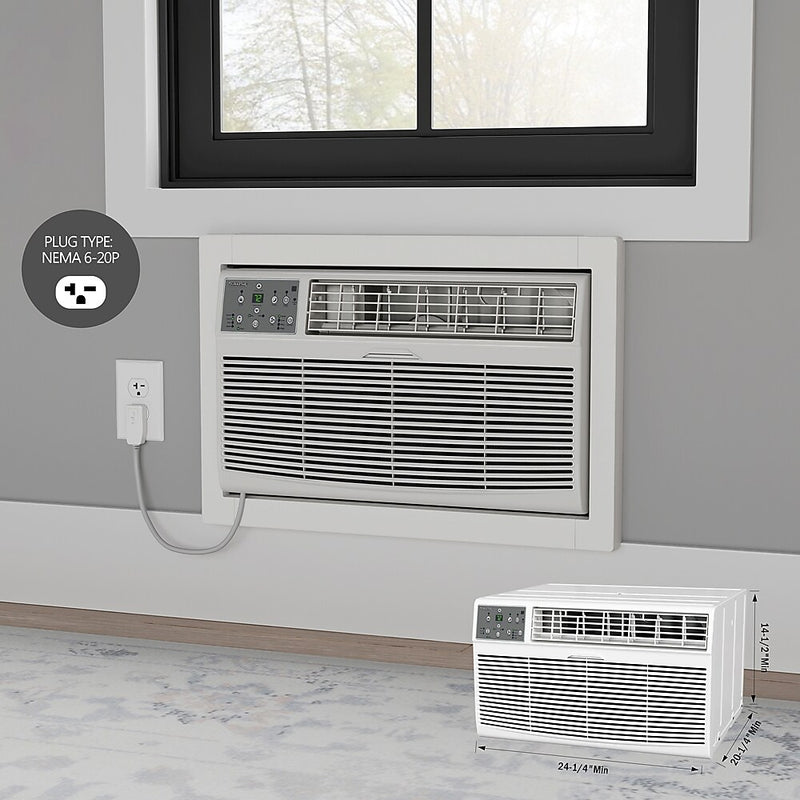 Durastar 230-Volt 10000 BTU 10000 (BTU DOE) Wall Air Conditioner with Remote, White (DRTHC102XNA1)
