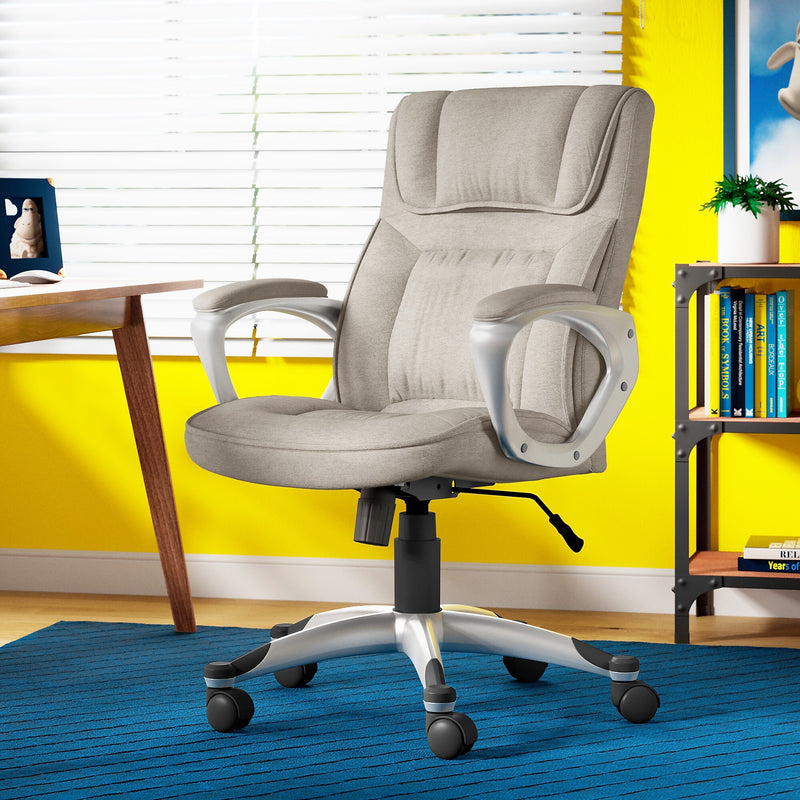 Serta Cyrus Ergonomic Fabric Swivel Executive Chair, Glacial Gray (47910)
