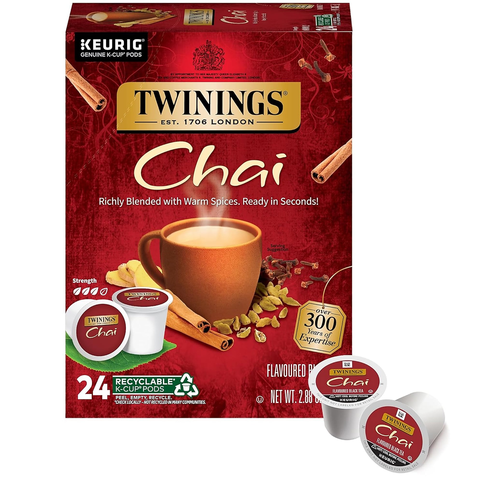 Twinings Chai Tea, Keurig® K-Cup® Pods, 24/Box (TNA09954)