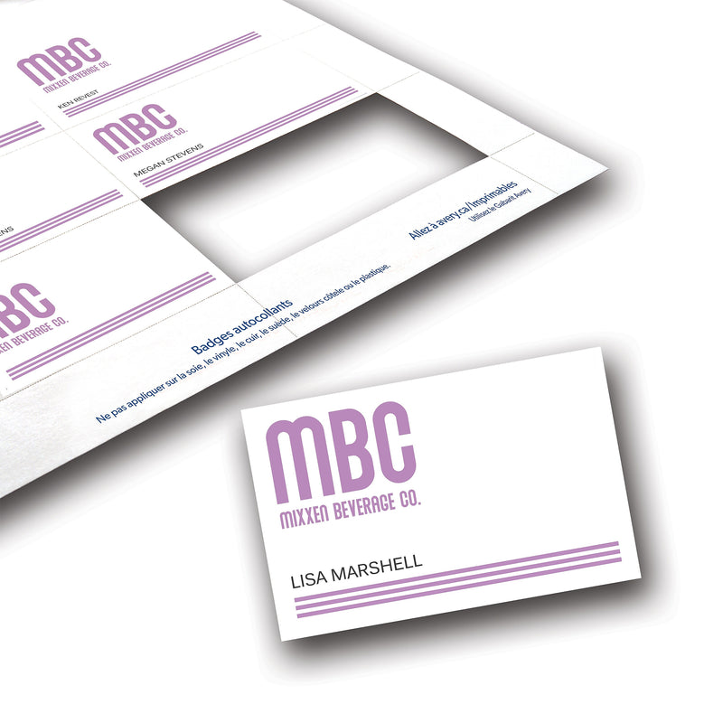 Avery Customizable Name Badge Insert Refills, 3" x 4", White, 600/Pack(35392)