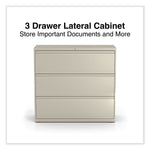 Alera 3-Drawer Lateral File Cabinet, Letter/Legal Size, Lockable, 40.25"H x 42"W x 18.63"D, Putty (ALEHLF4241PY)