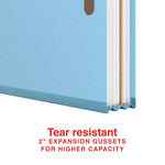 Staples Heavy Duty Pressboard Classification Folder, 1-Divider, 2" Expansion, Letter Size, Light Blue, 10/Pack (ST62791)