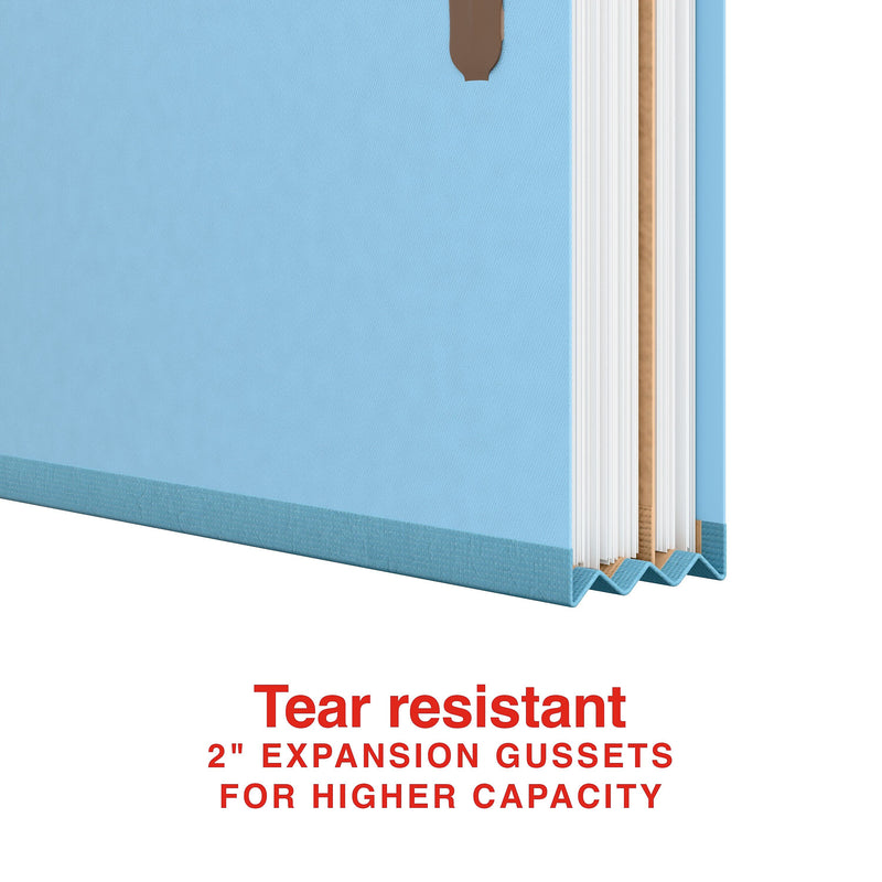 Staples Heavy Duty Pressboard Classification Folder, 1-Divider, 2" Expansion, Letter Size, Light Blue, 10/Pack (ST62791)