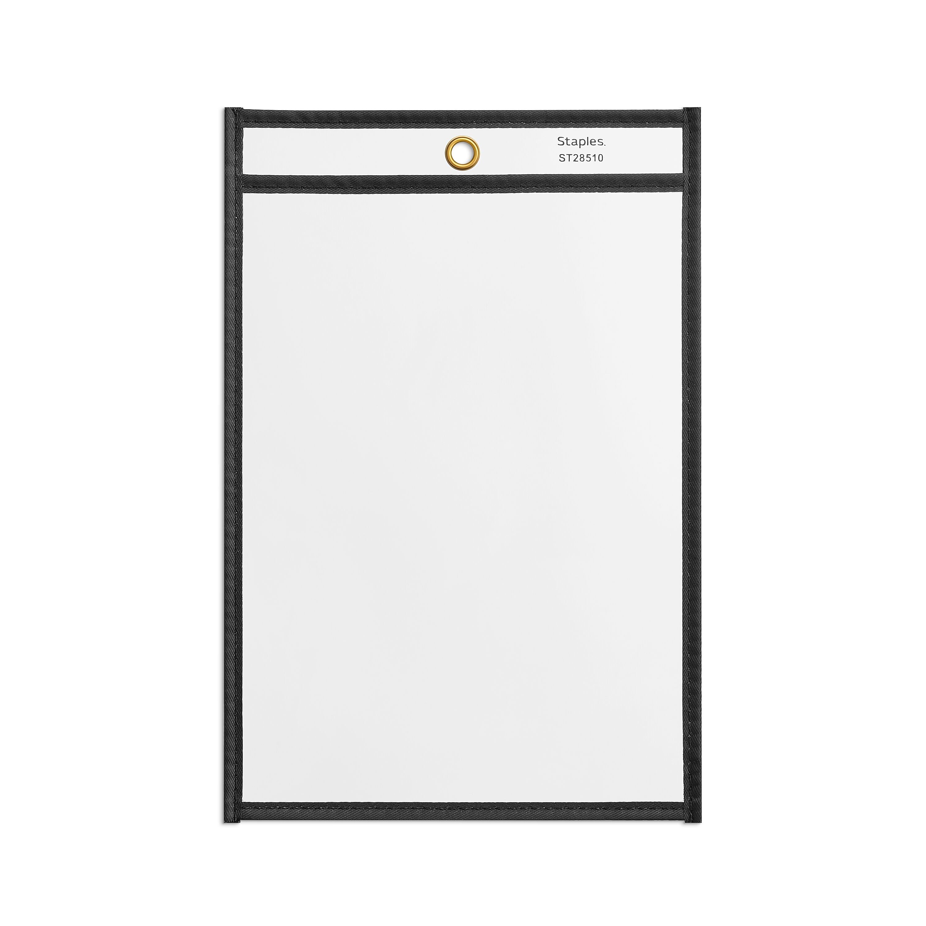 Staples Heavy Weight Stitched Job Ticket Holder, 6" x 9", Clear, 25/Pack (28510)