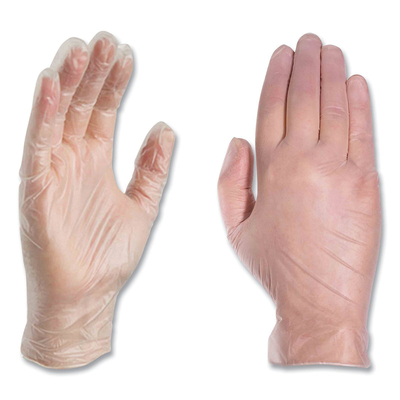 X3 by AMMEX Industrial Vinyl Gloves, Powder-Free, 3 mil, Small, Clear, 100/Box, 10 Boxes/Carton