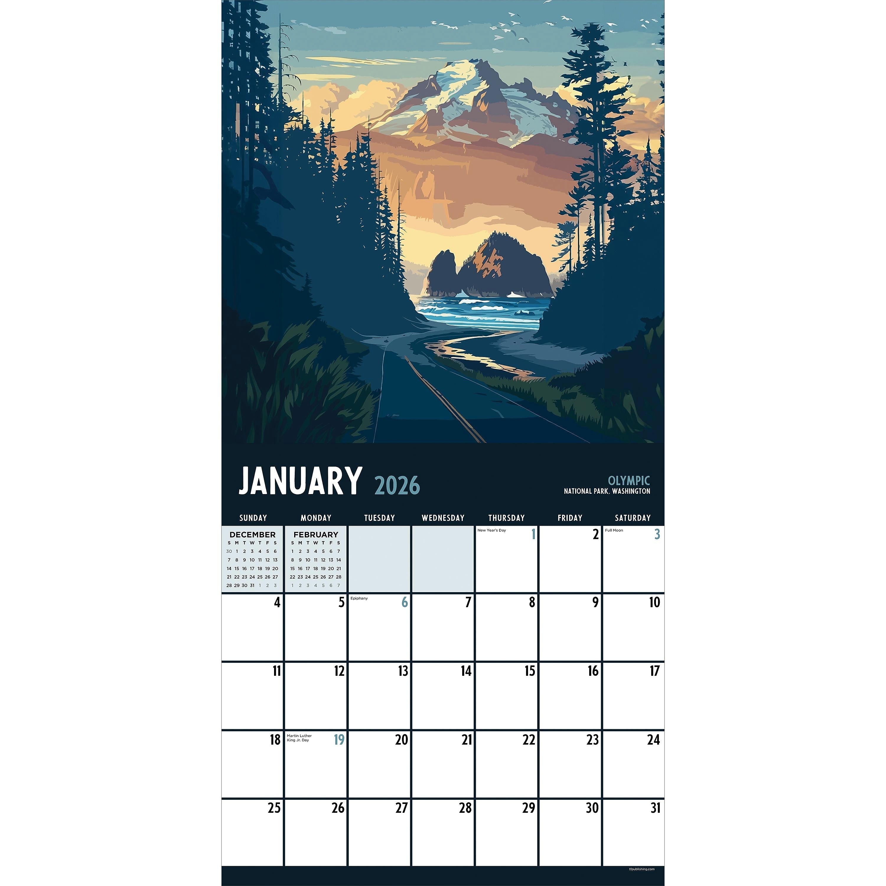 2026 TF Publishing 12" x 17" TF Publishing 12" x 12" National Parks-Art Wall Calendar 26-1140