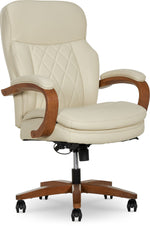 La-Z-Boy Colston Ergonomic Vegan Leather Swivel Executive Chair, Cream (60120-CRM)
