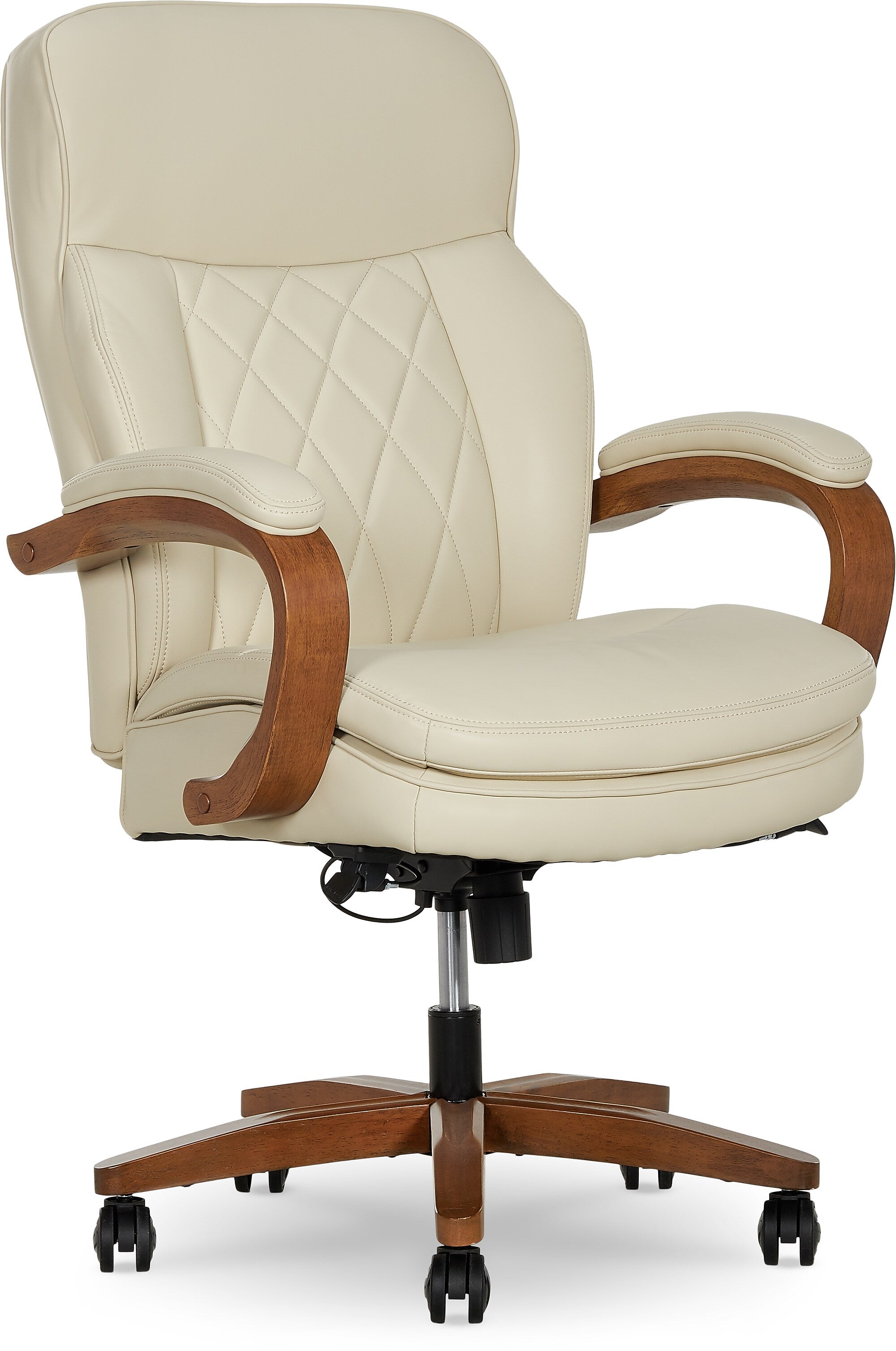 La-Z-Boy Colston Ergonomic Vegan Leather Swivel Executive Chair, Cream (60120-CRM)