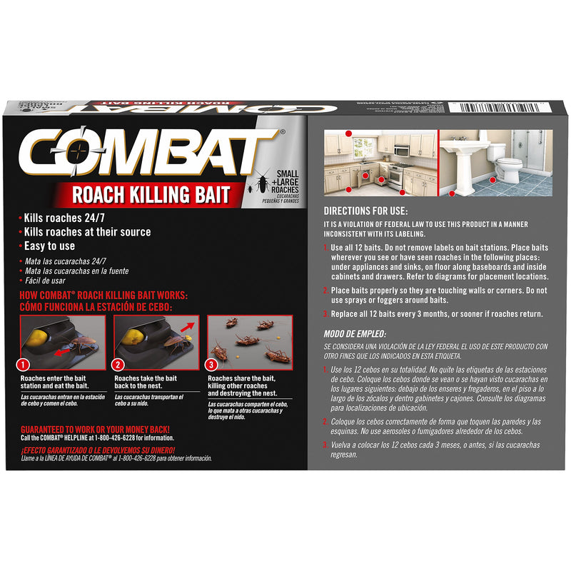 Combat Roach Killing Bait Stations for Roaches, 12/Box (DIA05701)