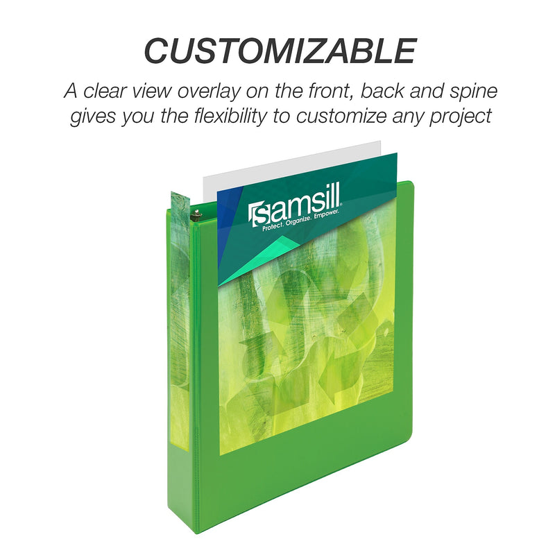 Samsill Earth's Choice Plant-Based 1.5" Durable View Binders, 3-Ring, Made in USA, Assorted Fashion Colors, 4/Pack (MP48659)