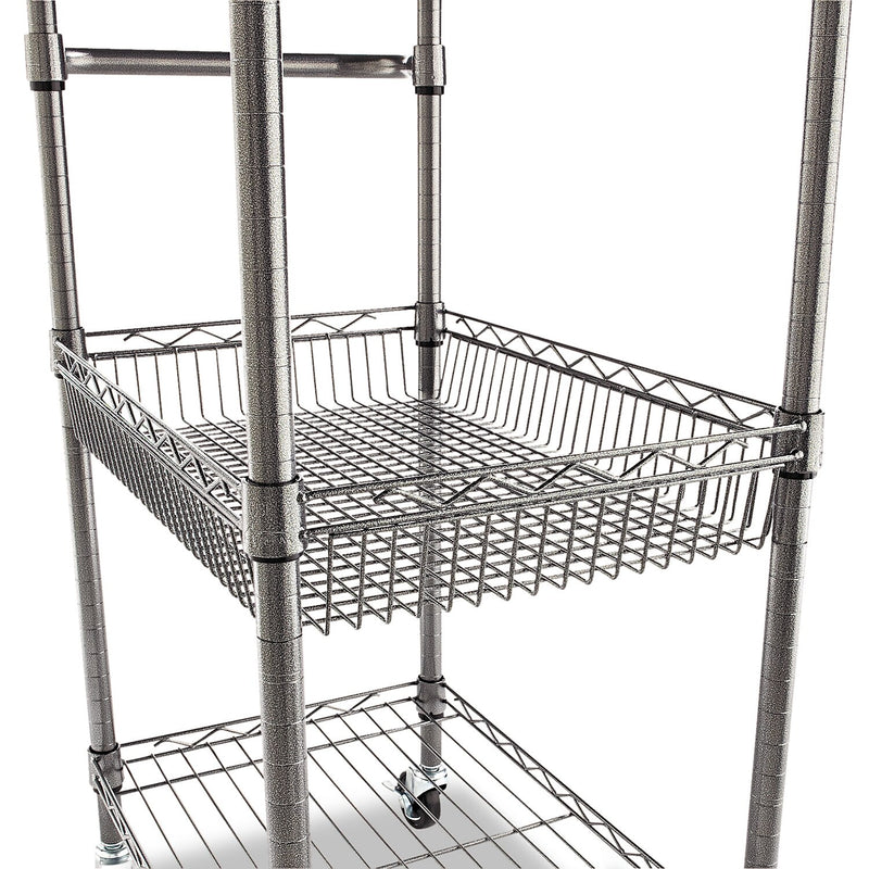 Alera 2-Shelf Wire Utility Cart, Anthracite Black (ALESW342416BA)