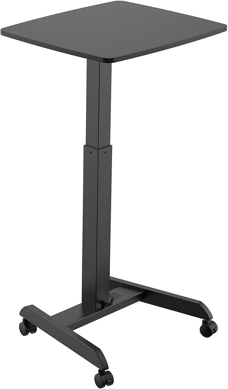 Kantek Mobile Sit-to-Stand Desk, 23.5 x 20.5 x 29.75 to 44.25, Black
