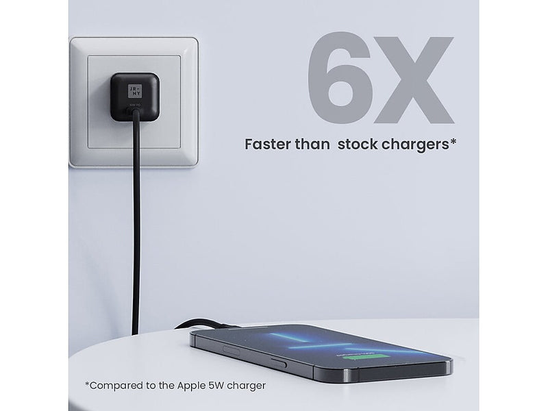 Journey Mini USB Type-C Wall Charger, Black (JWCG130BL)
