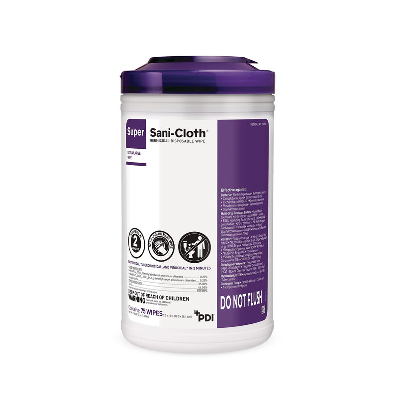 PDI Super Sani-Cloth Disinfecting Wipes, 75 Wipes/Container (P86984)