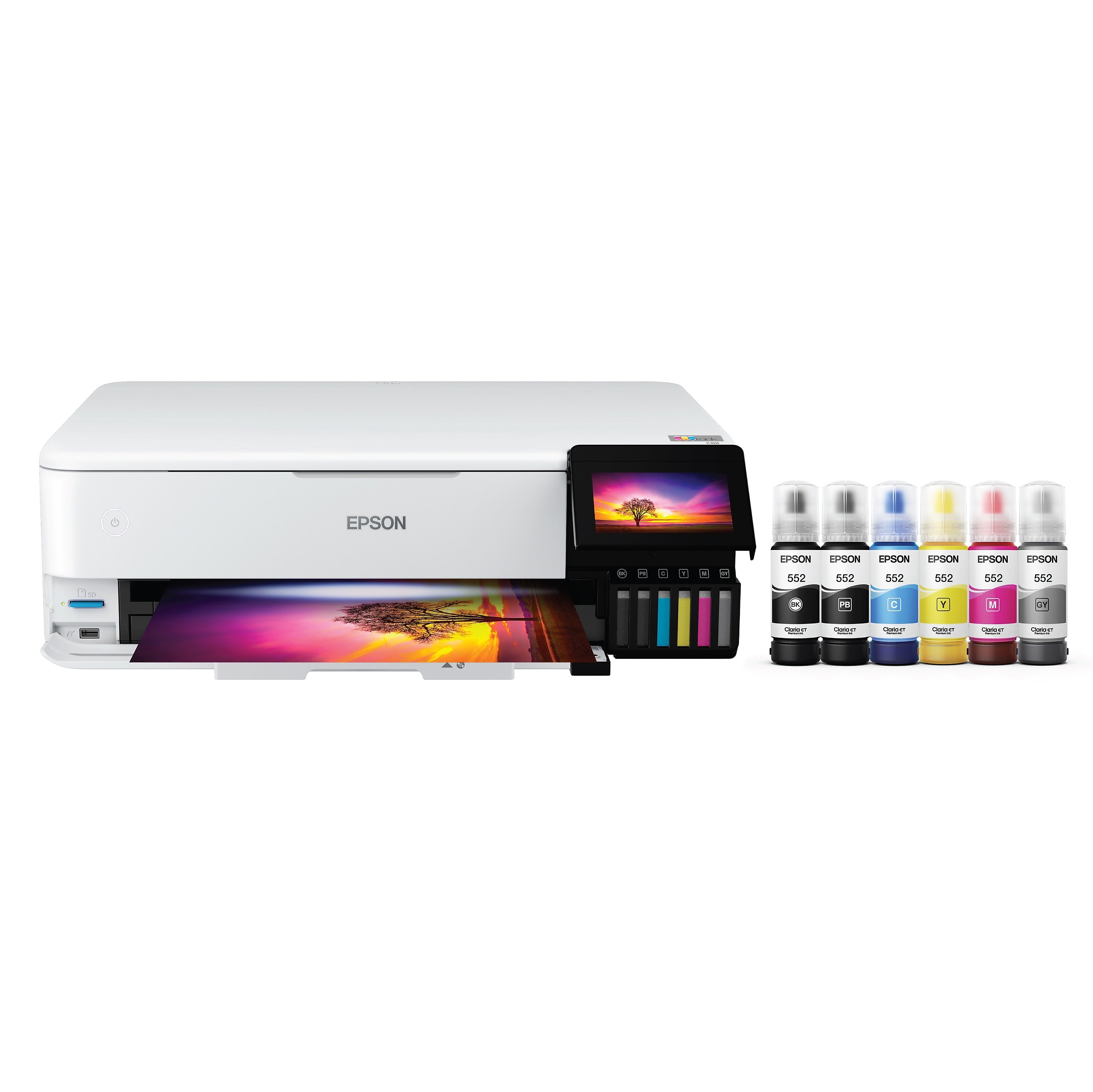 Epson EcoTank Photo ET-8550 Wireless Color Inkjet Printer, All-In-One Supertank, Print, Scan, Copy (9472524)