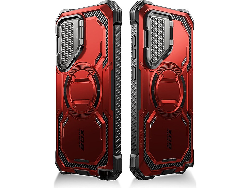 i-Blason ArmorBox MagSafe Rugged Case for Samsung Galaxy S24 Ultra, Metallic Red (GS24UABSRD)