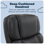 Serta Fairbanks Ergonomic Bonded Leather Executive Big & Tall Chair, 350 lb. Capacity, Black (43675OSS)