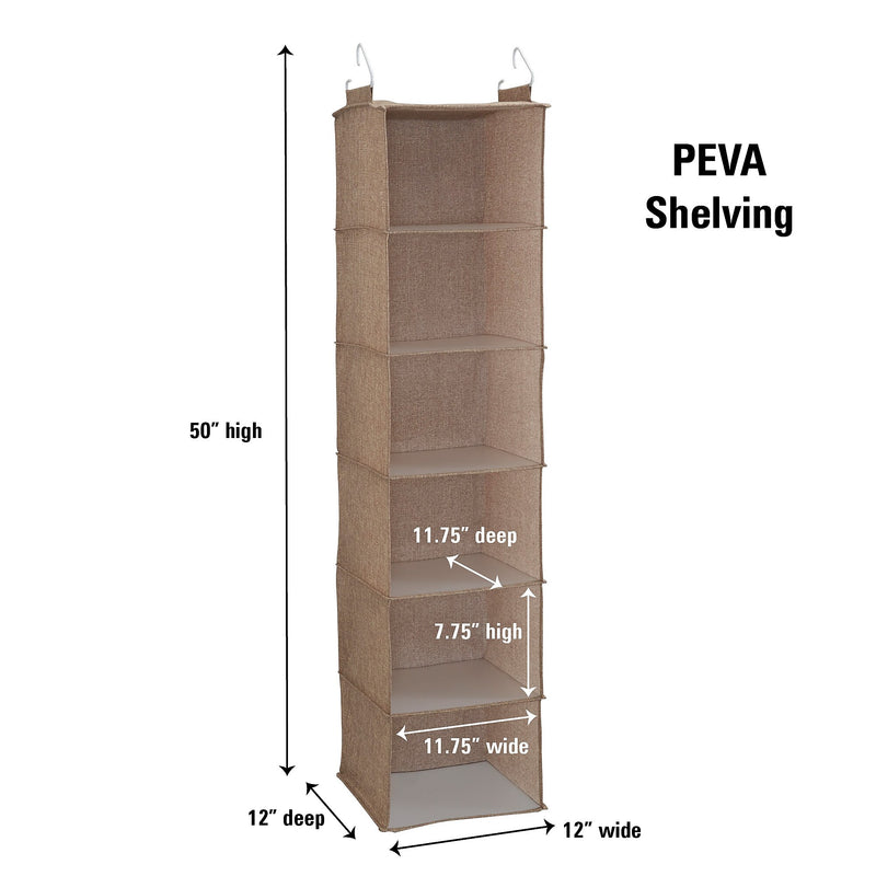 Household Essentials Hanging Closet Organizer, 6 Shelf (7802-1)
