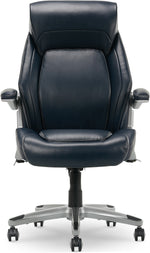 La-Z-Boy Meyer Ergonomic Bonded Leather Swivel Executive Chair, Navy (60082-NVY)