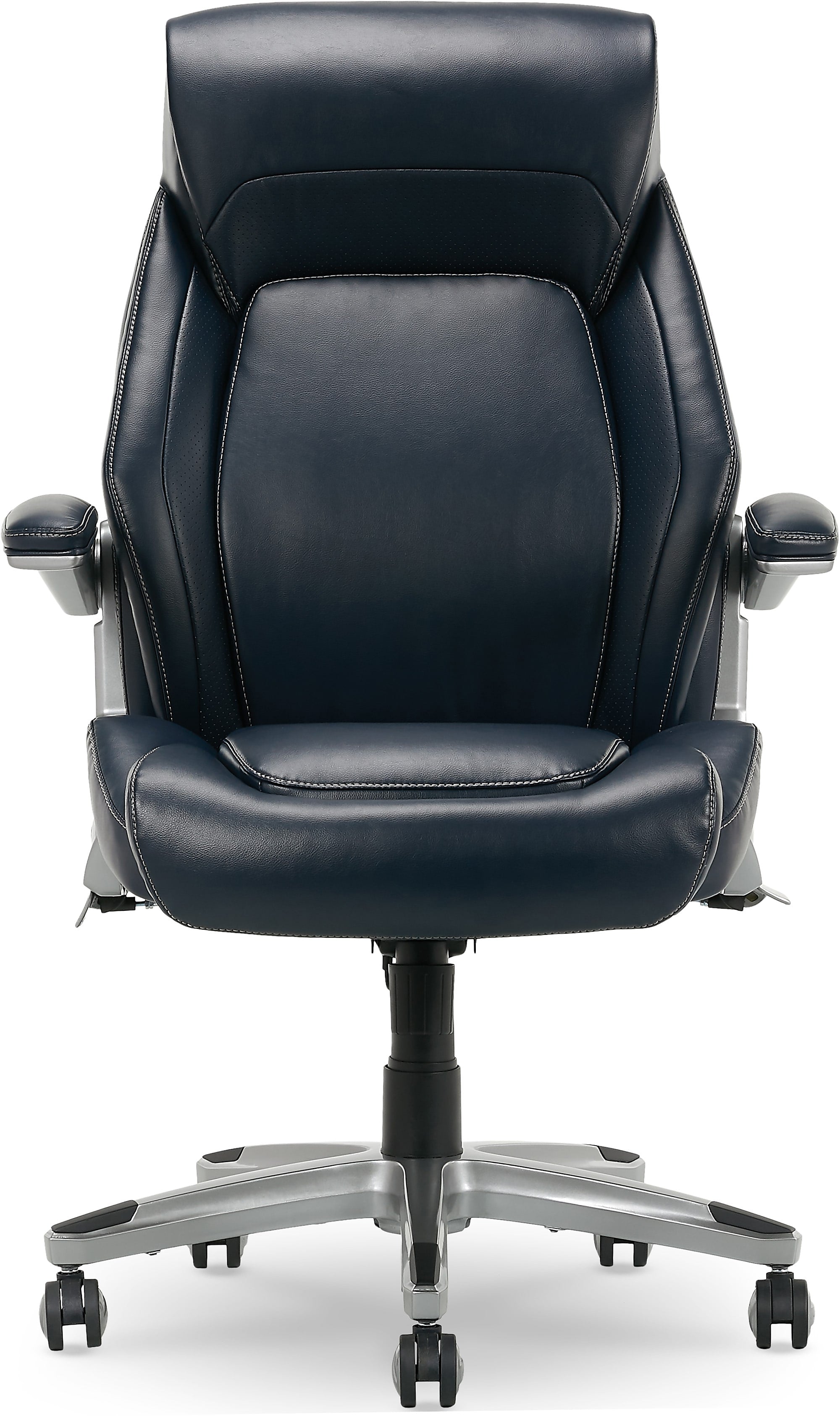 La-Z-Boy Meyer Ergonomic Bonded Leather Swivel Executive Chair, Navy (60082-NVY)