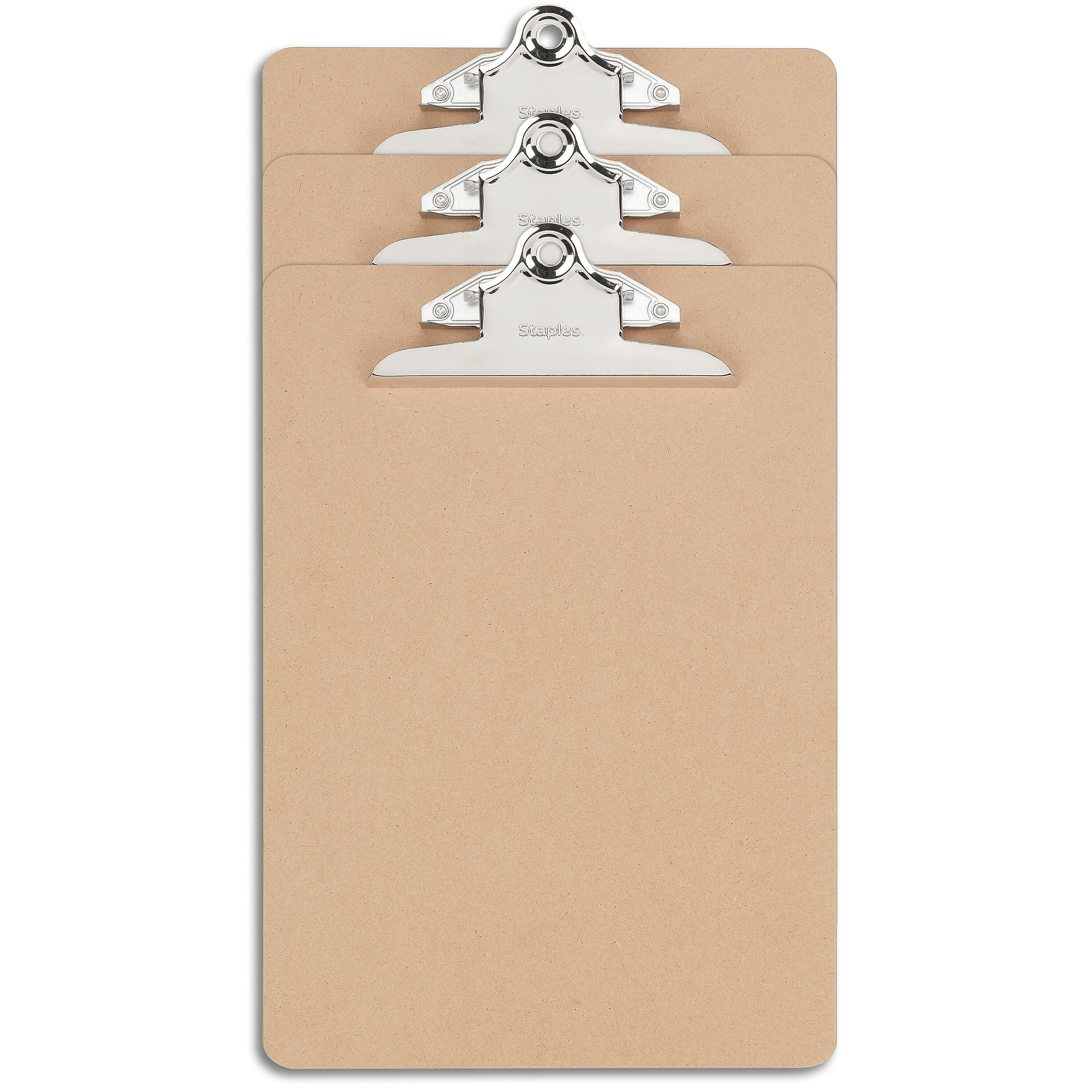 Staples® Hardboard Clipboard, Letter Size, Natural Brown, 3/Pack (ST44291-CC)