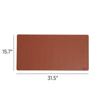 Smead Medium Vegan Leather Anti-Slip Desk Pad, 31.5" x 15.7", Brown (SMD64832)