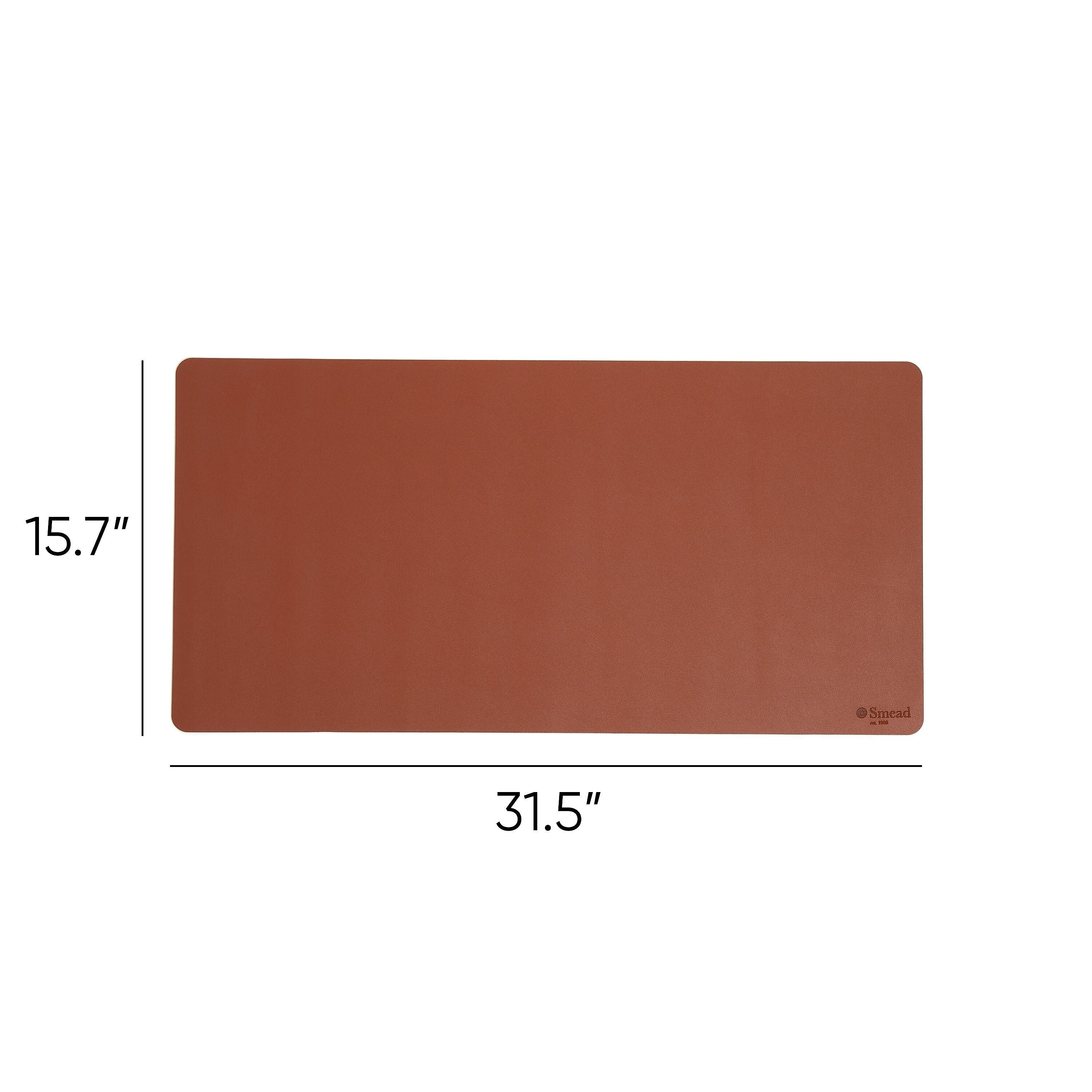 Smead Medium Vegan Leather Anti-Slip Desk Pad, 31.5" x 15.7", Brown (SMD64832)