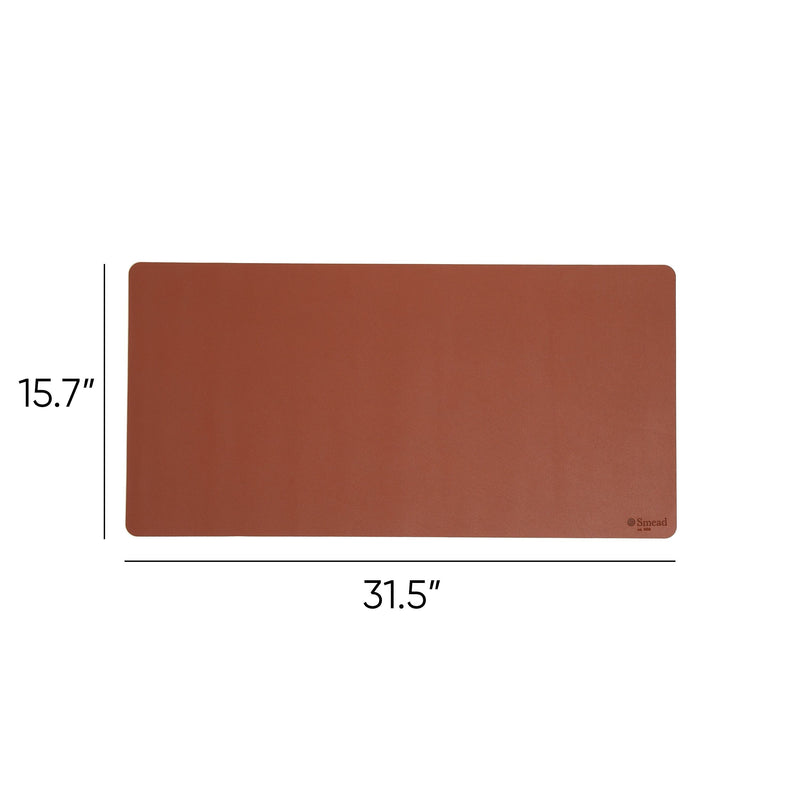 Smead Medium Vegan Leather Anti-Slip Desk Pad, 31.5" x 15.7", Brown (SMD64832)