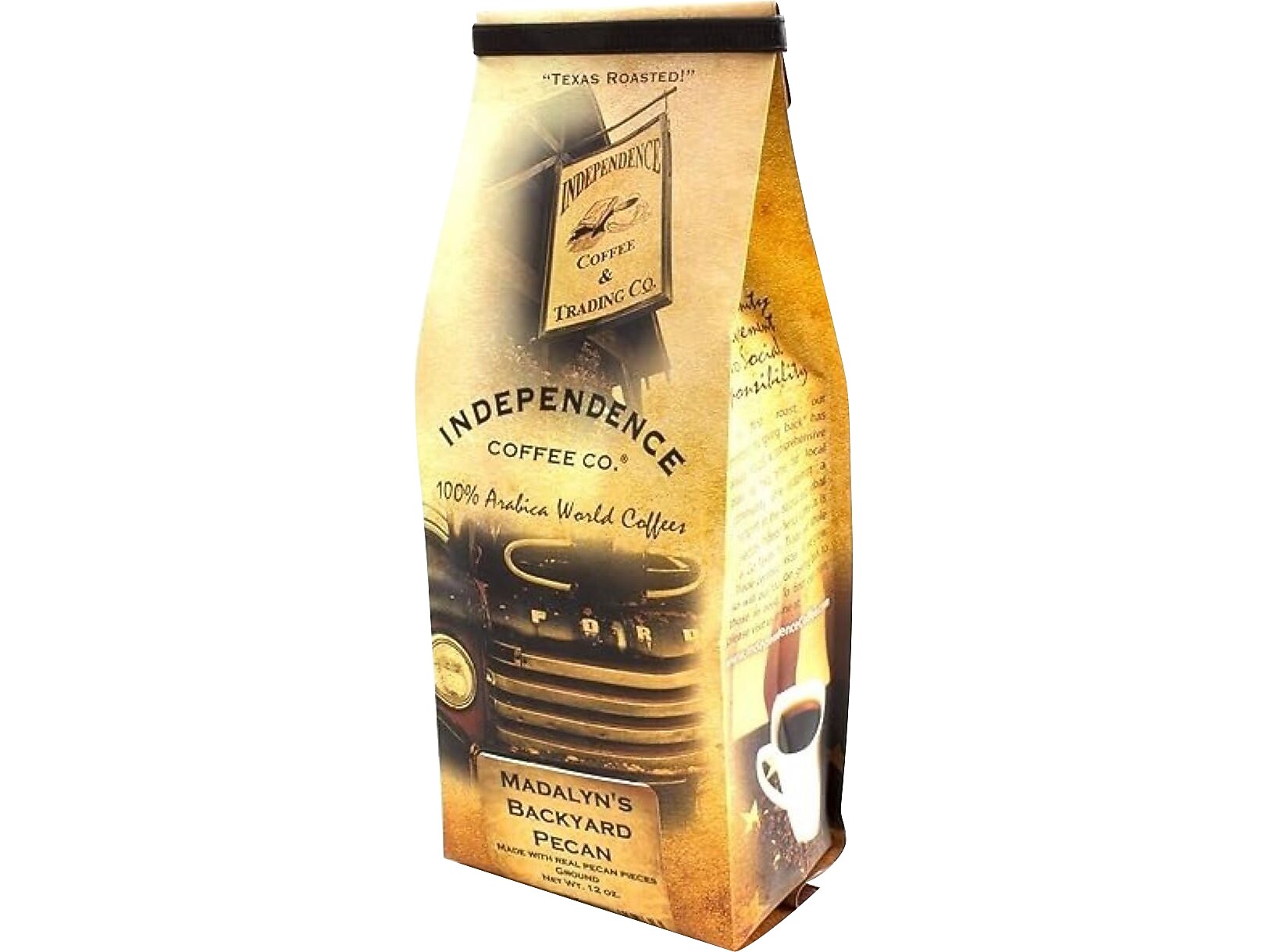 Independence Coffee Co. Madalyn's Backyard Pecan Coffee Bag, 12 oz. (MBP.GR-72ozcs)