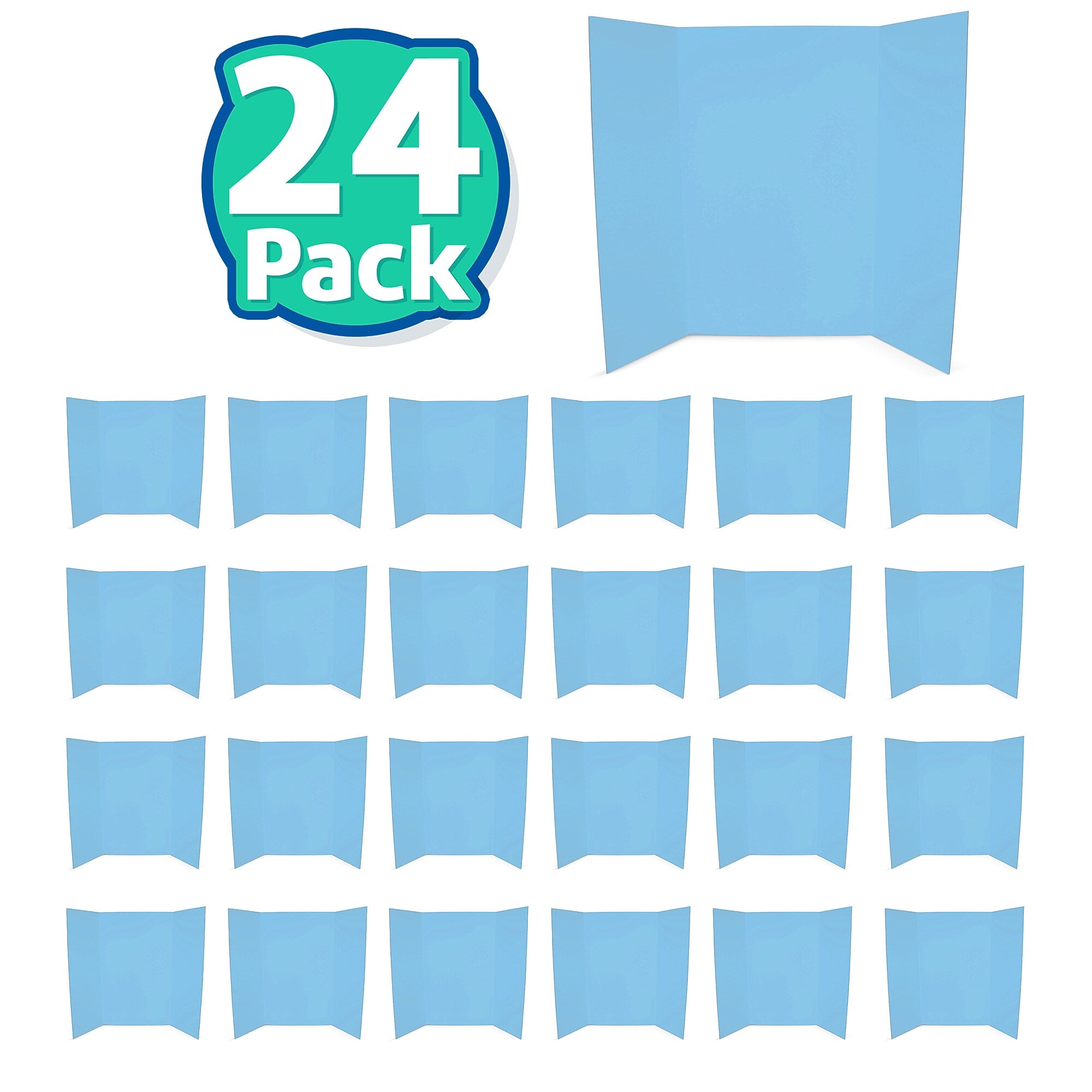 Flipside Corrugated Project Board, 3' x 4', Sky Blue, 24/Carton (30066-24)