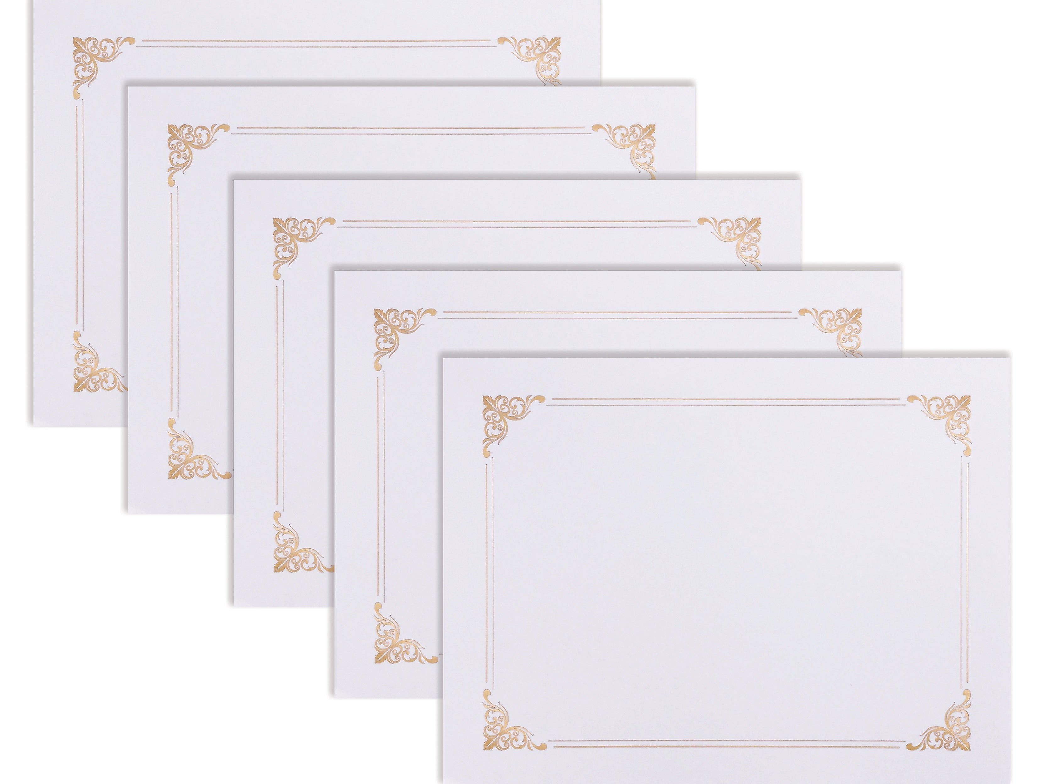 Better Office Certificate Holders, 8.75" x 11.25", White/Gold, 25 Certificate Holders/Pack (65259-25PK)