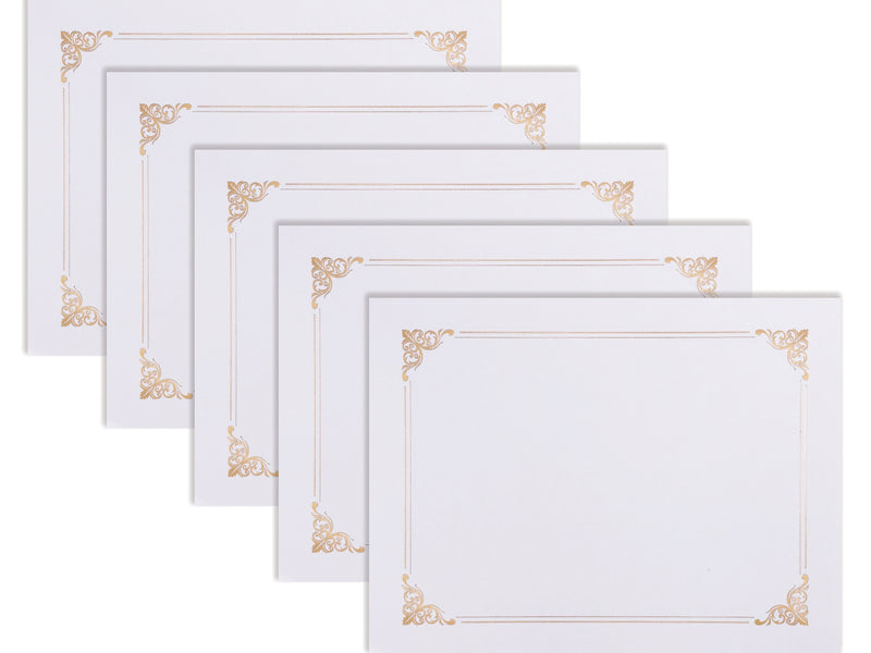Better Office Certificate Holders, 8.75" x 11.25", White/Gold, 25 Certificate Holders/Pack (65259-25PK)