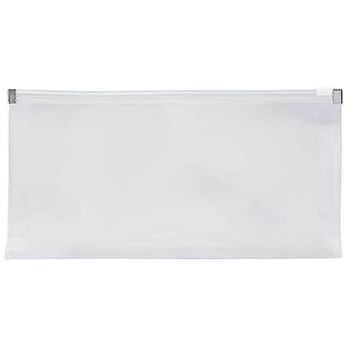 JAM Paper Premium Plastic Filing Envelope with Zipper Closure, Clear, 3/Pack (921Z1CLX3)