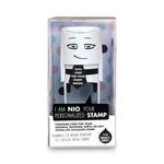 NIO® Stamp with Voucher and Fancy Gray Ink Pad, Self-Inking, 1.56" Diameter