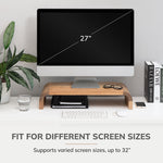 Anji Mountain Mango Wood Monitor Stand, Up to 32" Monitor, Natural (MS-CRV-MNG)