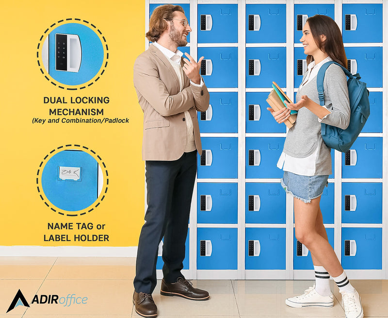 AdirOffice 72"H 6-Tier Blue Storage Locker (ADI629-206-BLU-DL)