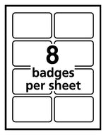 Avery Adhesive Laser/Inkjet Name Badges, 2 1/3" x 3 3/8", White, 160 Labels Per Pack (8395)