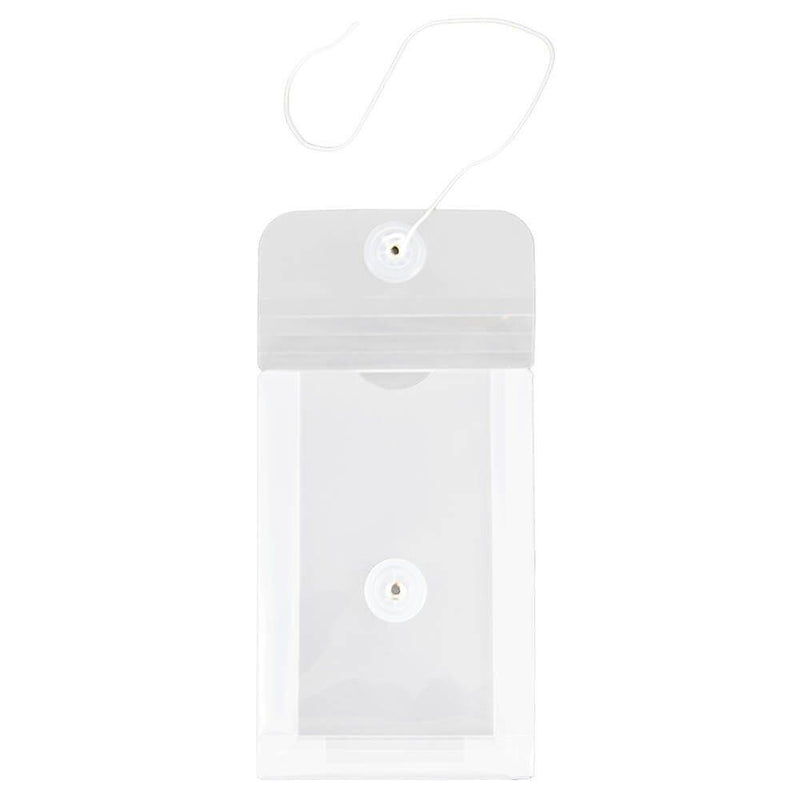 JAM Paper Premium Plastic Filing Envelope with Button & String Closure, 4 1/4" x 6 1/4", Clear, 3/Pack (473B1CLX3)