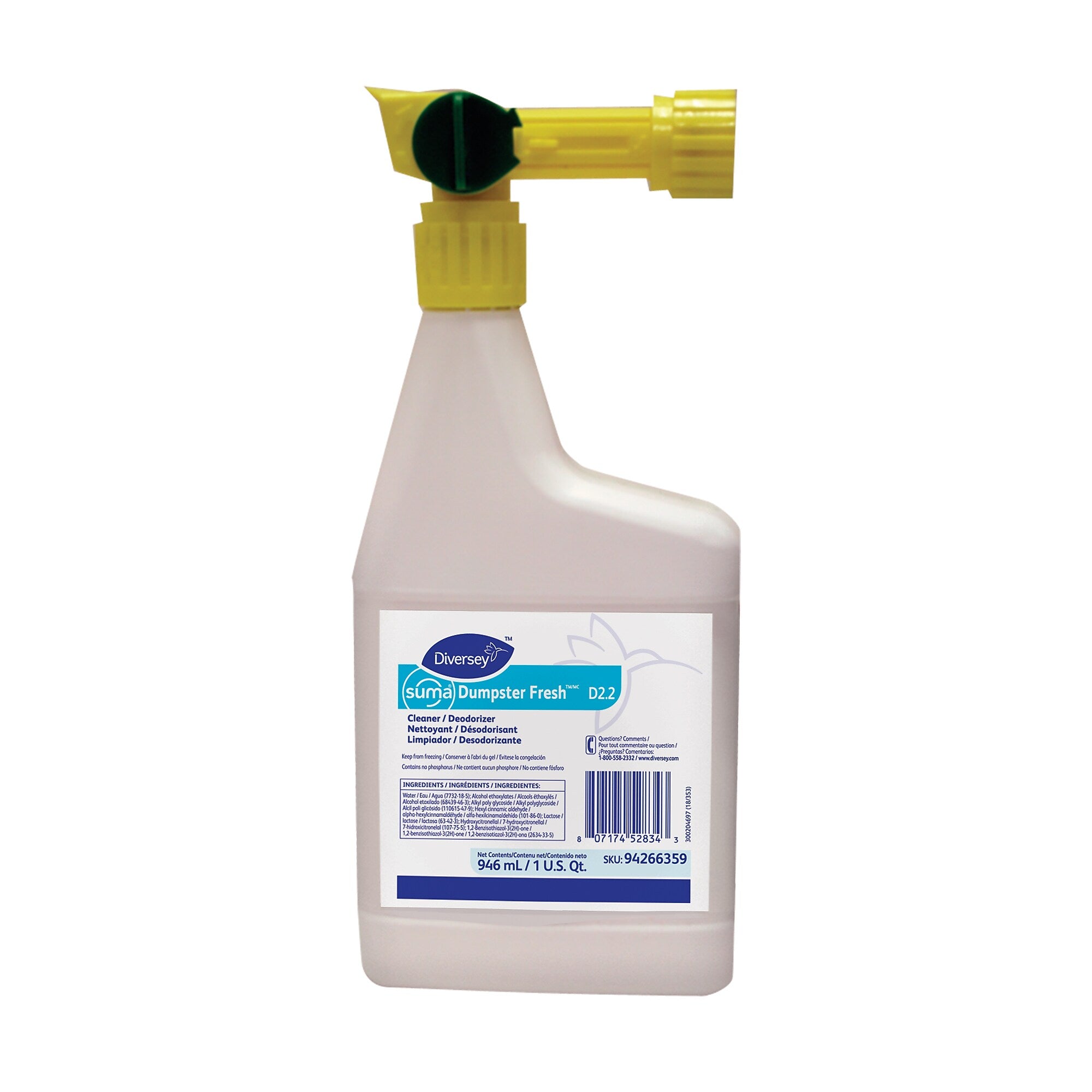 Diversey Dumpster Fresh Cleaner & Deodorizer, 32 oz., 4/Carton (94266359)