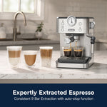 DeLonghi Linea Classic 2-Cups Automatic Espresso Machine, Stainless Steel (EM450M)