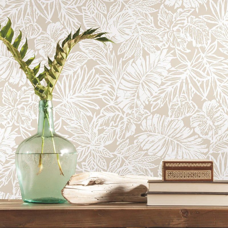 York Wallcoverings Batik Tropical Leaf Peel and Stick Wallpaper (RMK11435WP)