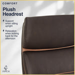 Finch NEO TWO Ergonomic Vegan Leather/Wood Swivel Executive Chair, Brown (52373-BRN)