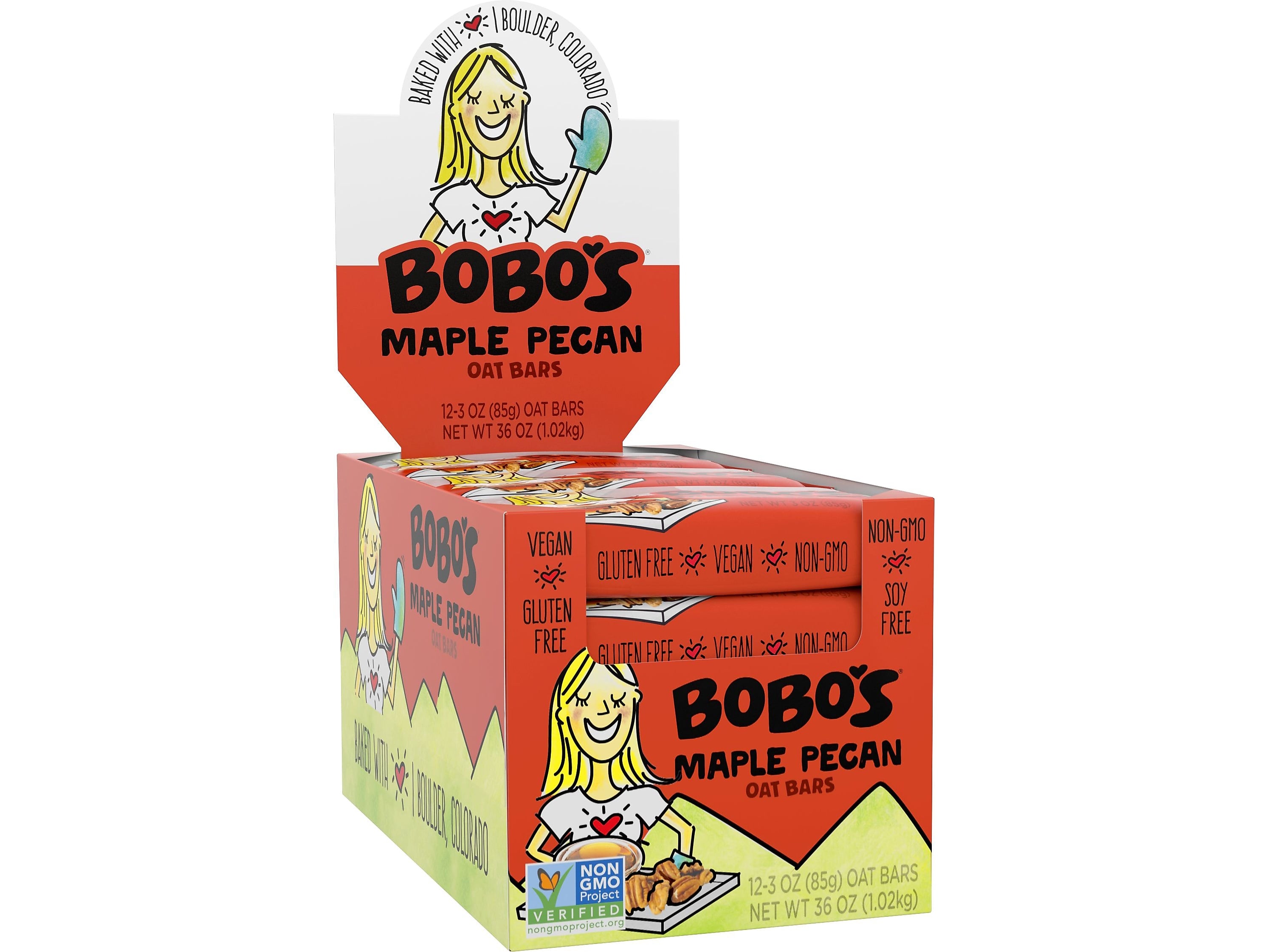 Bobo's Gluten-Free Maple Pecan Oat Bar, 36 oz., 12 Bars/Box (112-D)