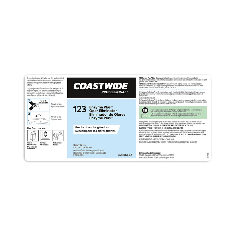 Coastwide Professional™ Secondary Label for Enzyme Plus Odor Eliminator (CW7350SL-A)