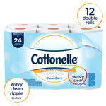 Cottonelle Ultra CleanCare Toilet Paper, 1-ply, White, 170 Sheets/Roll, 48 Rolls/Case (12456)