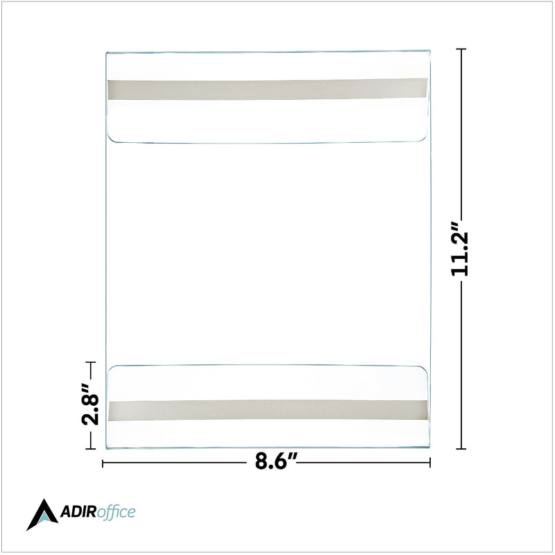 AdirOffice Wall Mount Sign Holder, 8.5" x 11", Desktop/Wall, Clear Acrylic, 36/Pack (639-8511-36-WM)