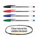 BIC Cristal Ballpoint Pens, Medium Point, Red Ink, Dozen (10128/MS11RD)
