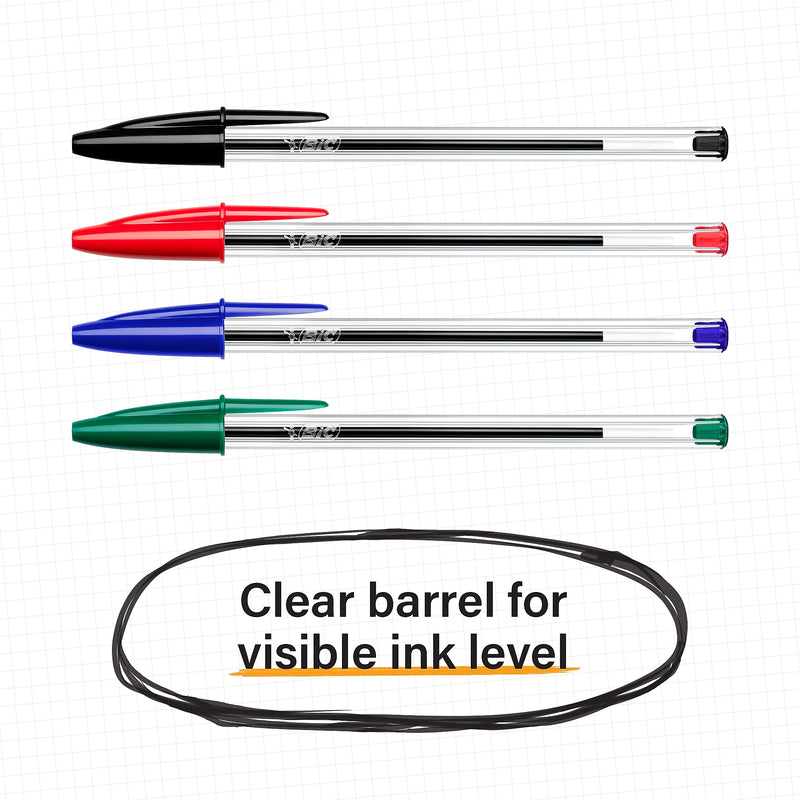 BIC Cristal Ballpoint Pens, Medium Point, Red Ink, Dozen (10128/MS11RD)