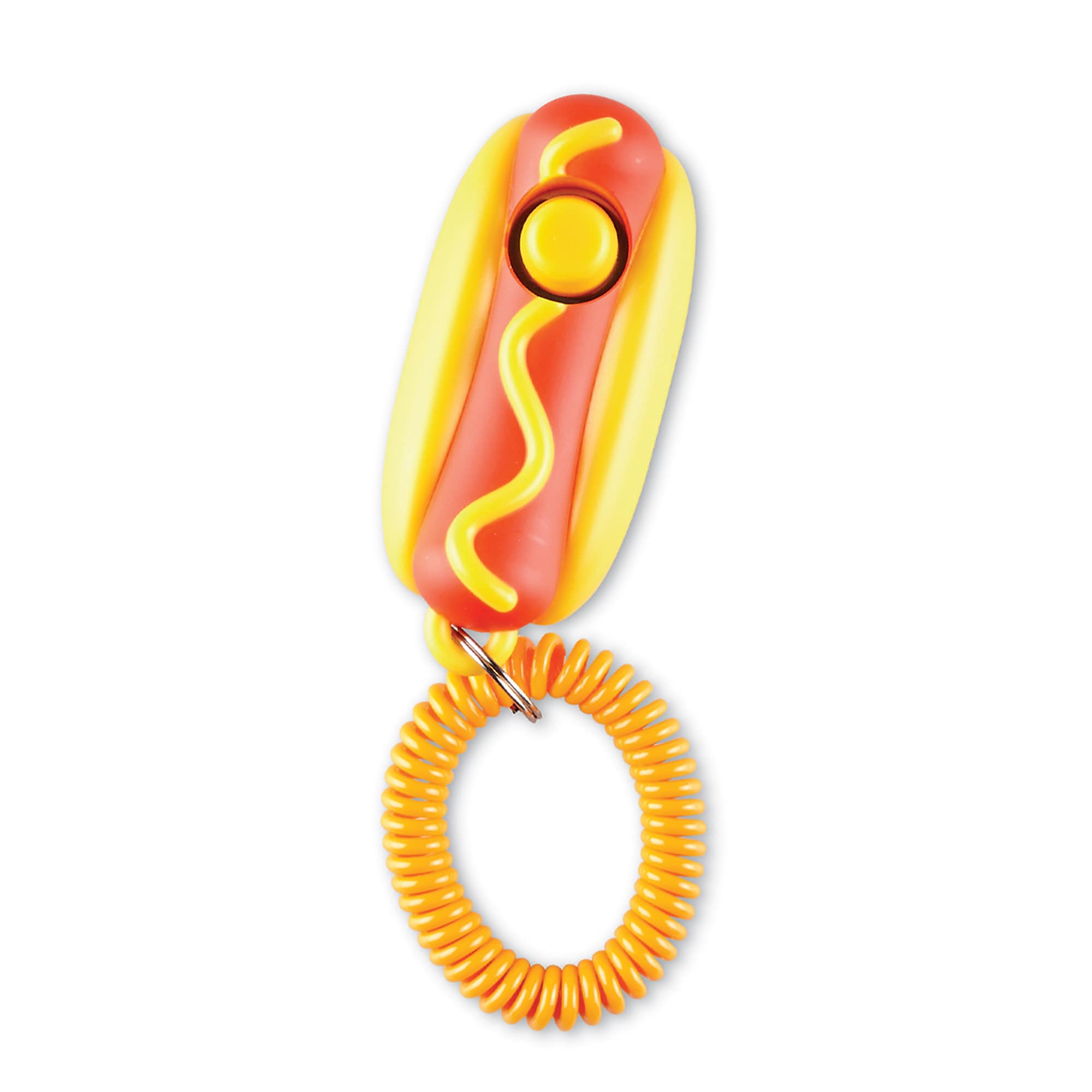 Brightkins Smarty Pooch Hot Dog Training Clicker with Wrist Strap